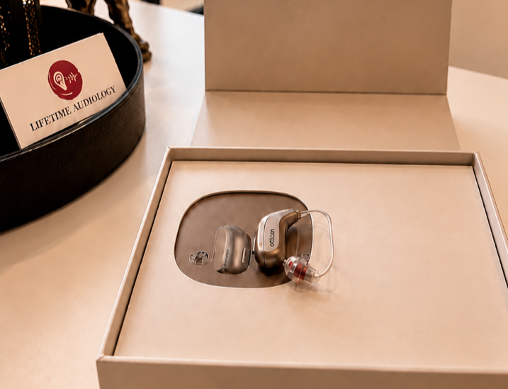 Hearing aid device fitted by Lifetime Audiology
